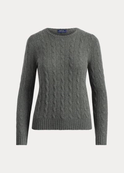 Sueter Polo Ralph Lauren Mujer Grises Oscuro - Cable-Knit Cashmere - JNHST3182